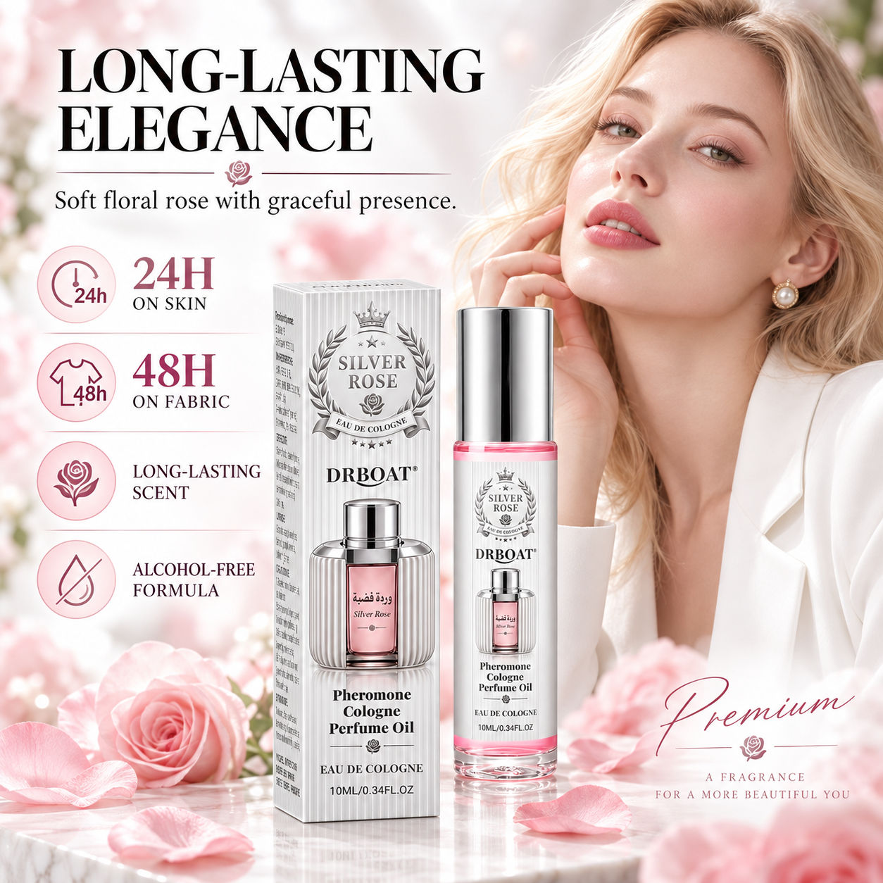 Silver Rose Roll-On Perfume Oi - Perfume Fragrance Concentration review and price